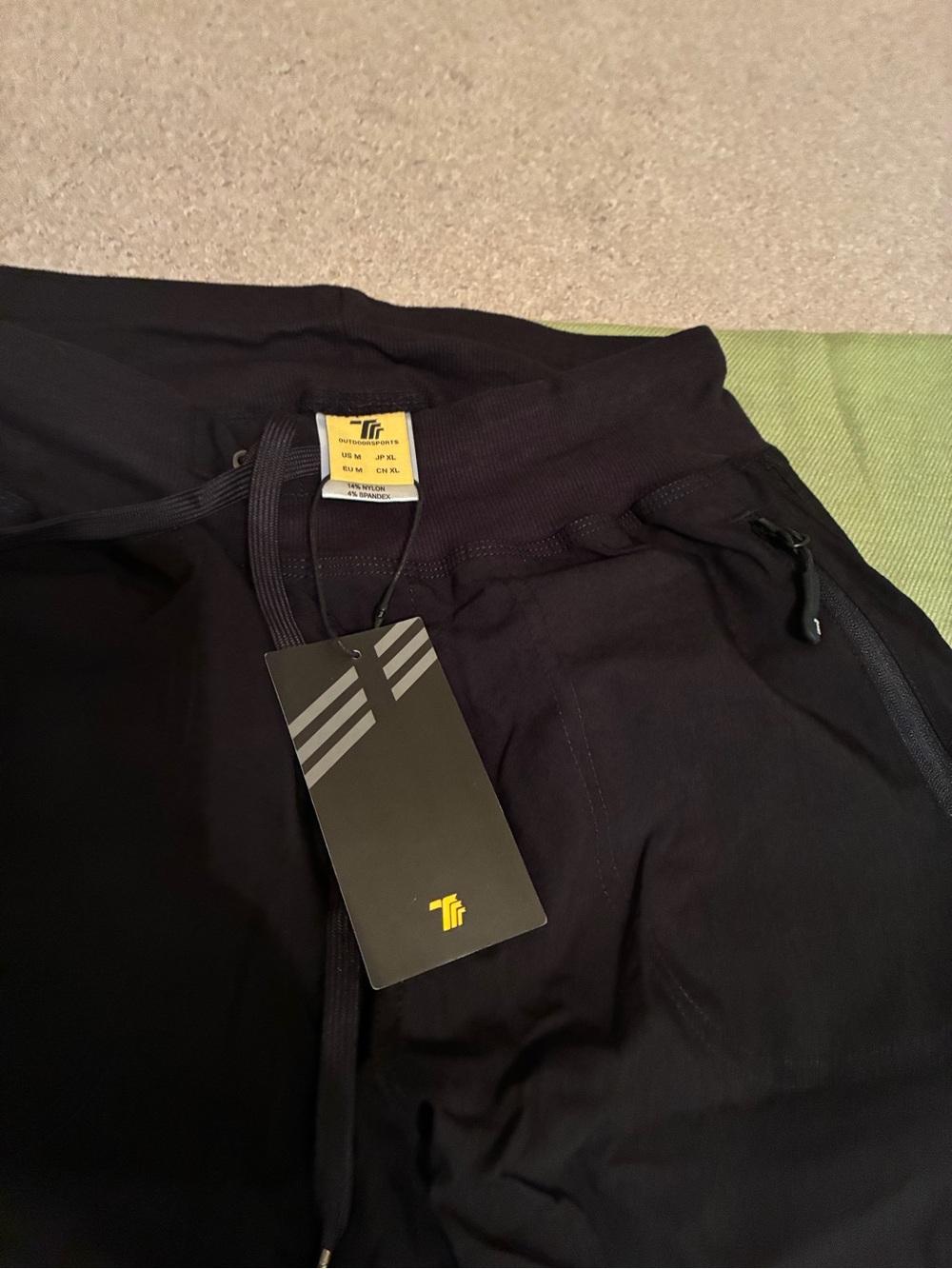 Men's Black Performance Joggers with Zippered Pockets - Logo